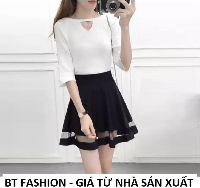 Chân Váy Xòe Lưng Thun Duyên Dáng Thời Trang Hàn Quốc - BT Fashion (VA004- Phối Lưới)