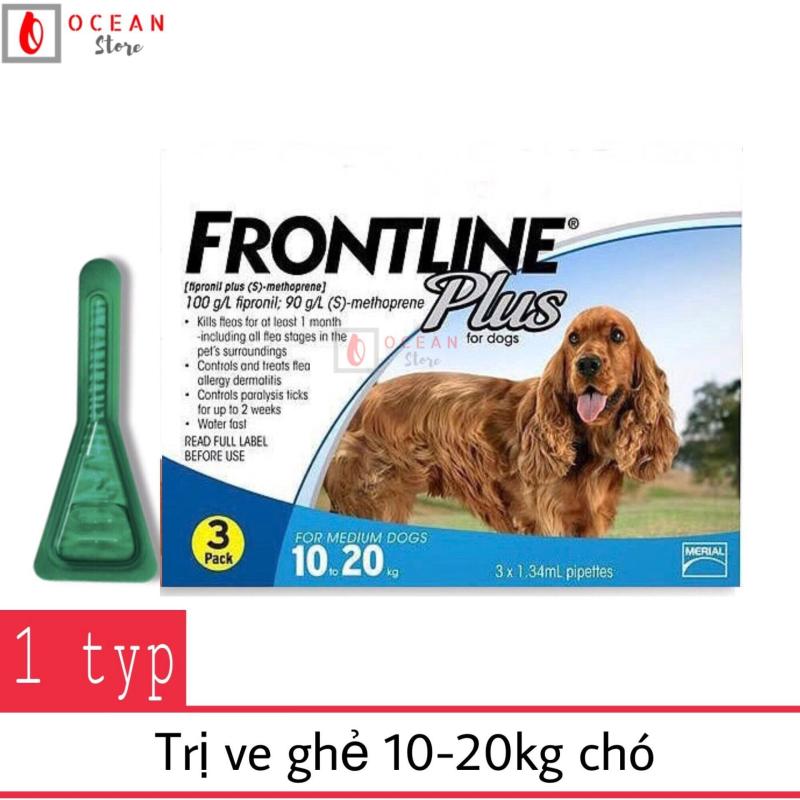Thuốc nhỏ gáy trị ve ghẻ, bọ chét cho chó - 1 ống Frontline Plus chó 10-20kg (1 tube 10-20kg)