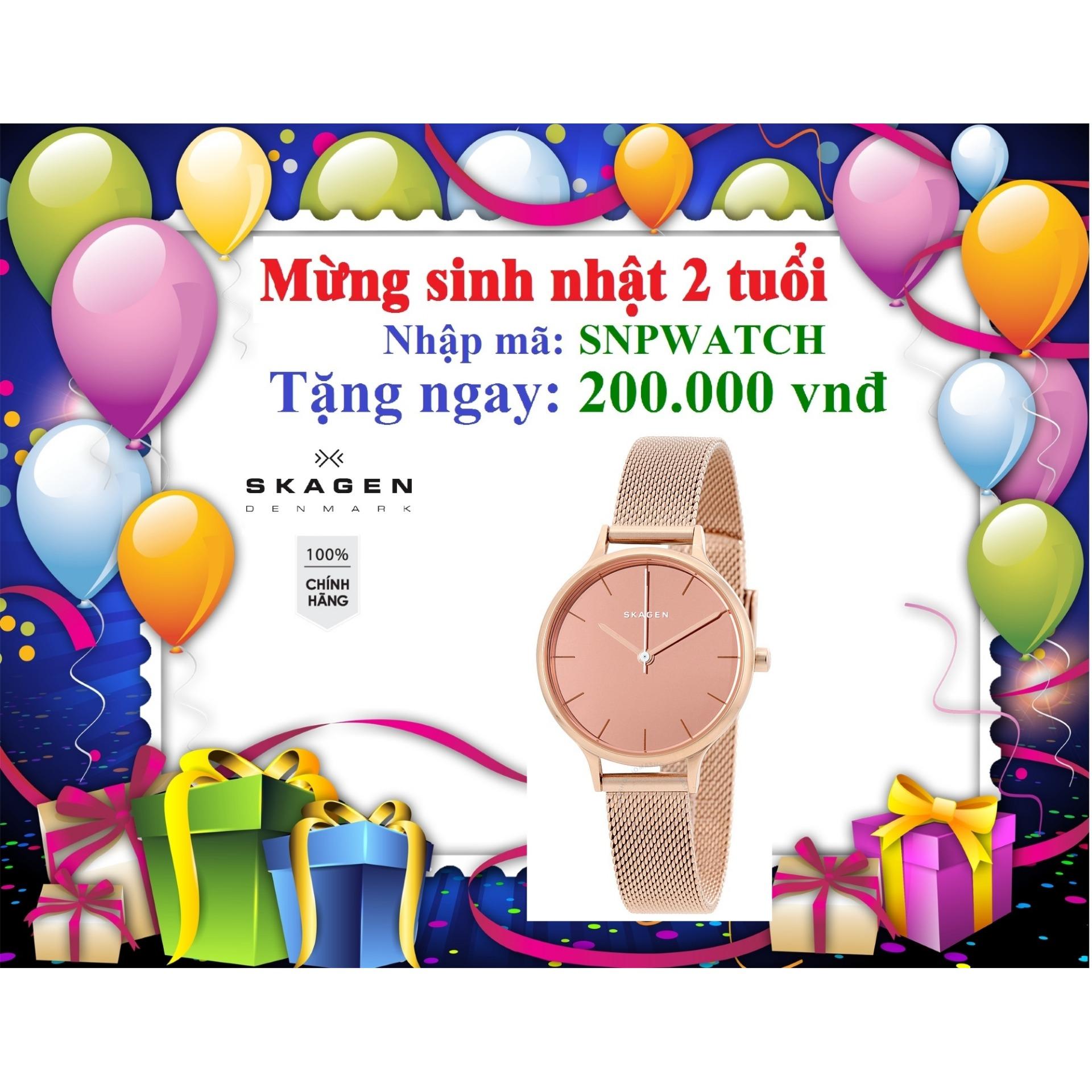 Đồng hồ nữ skagen skw2413 - mặt 30mm - vàng hồng