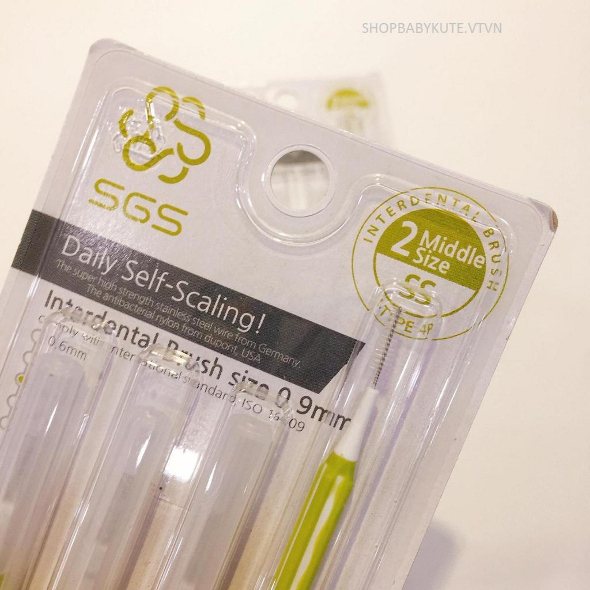 Bàn chải kẽ răng cao cấp SGS dạng I size 0.9mm nhập khẩu từ Hàn Quốc