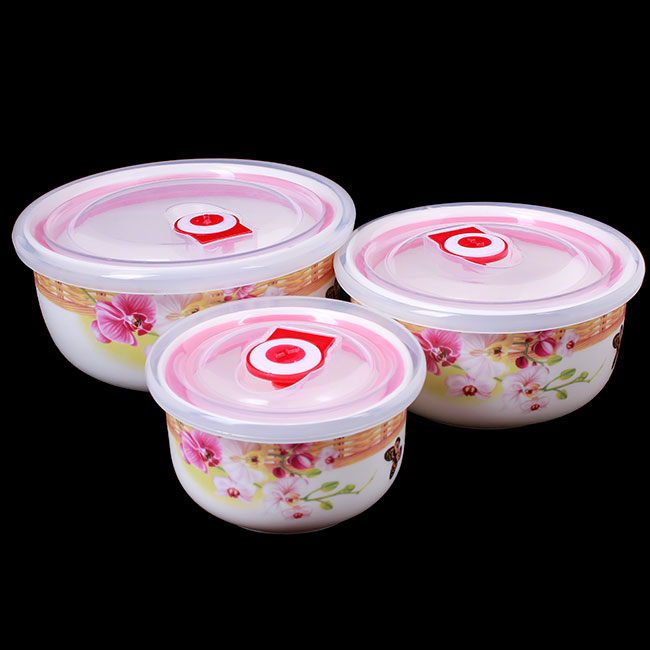 Kết quả hình ảnh cho Bộ 3 bát sứ có nắp hút chân không cao cấp