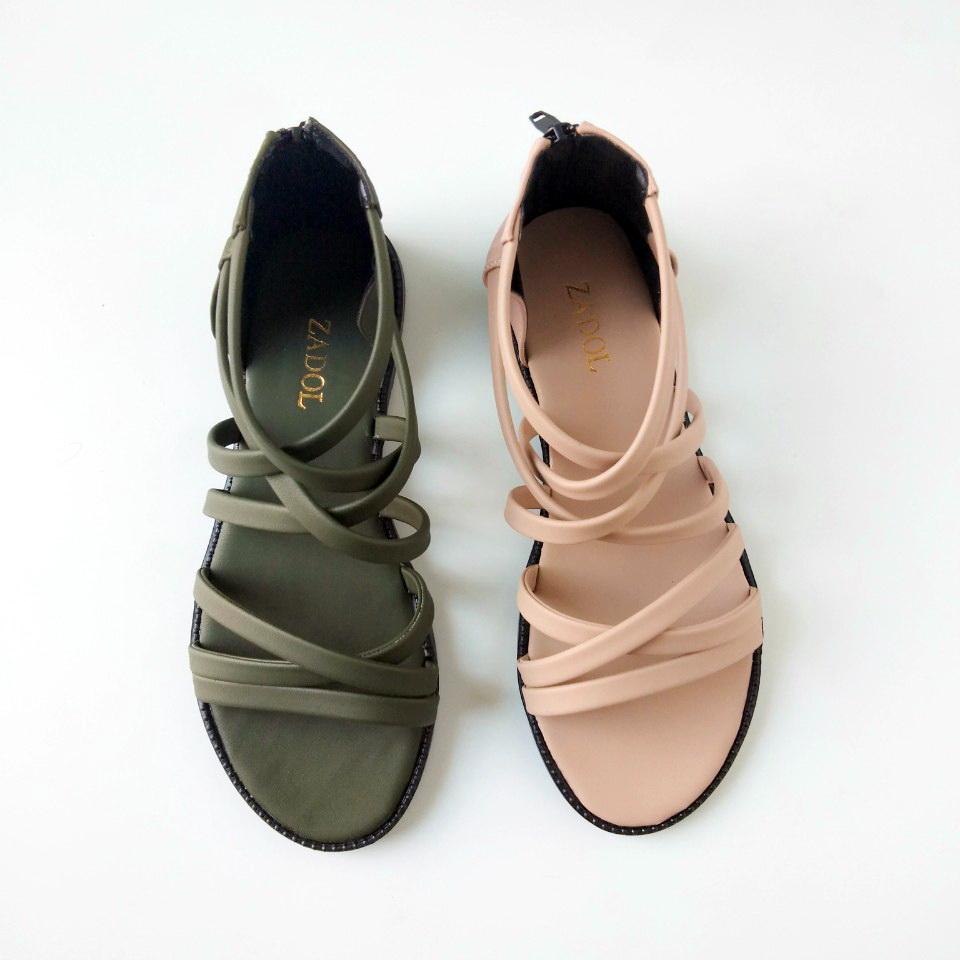 Sandal dây có khóa kéo