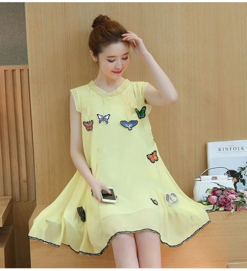 [HCM]DOMITHOITRANG Đầm bầu công sở váy bầu công sở hoạ tiết thời trang Hàn Quốc