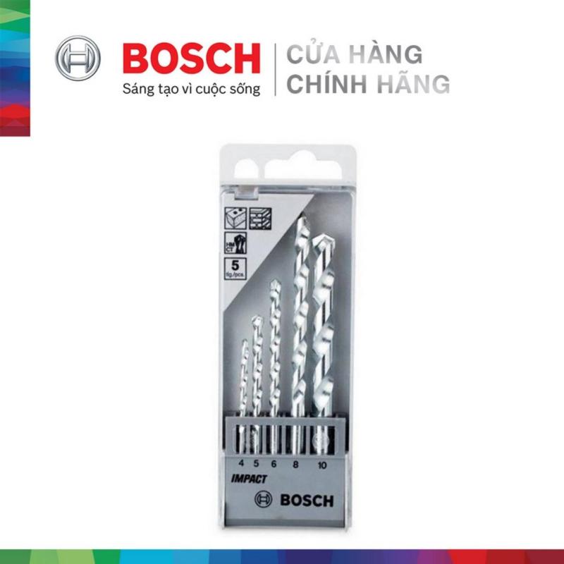 Bộ 5 mũi khoan bê tông Bosch Silver Per 4/5/6/8/10mm
