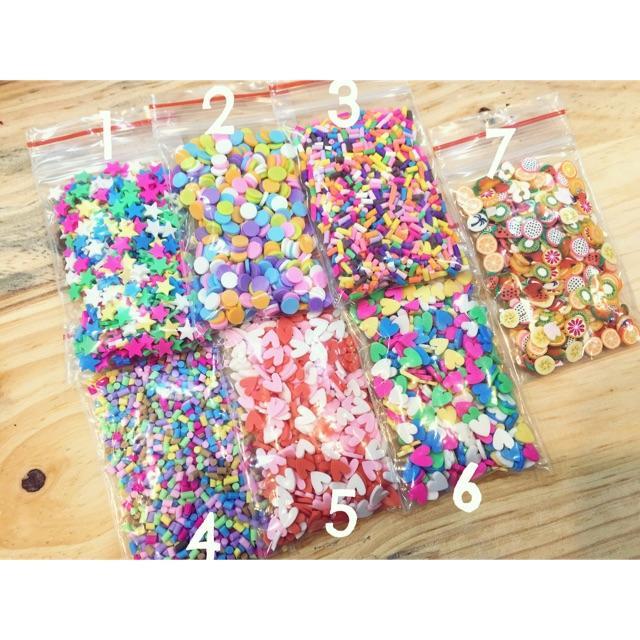 Combo 6 Bịch Cốm - 10Gram Đủ Loại - Nguyên Liệu Làm và Trang Trí Slime