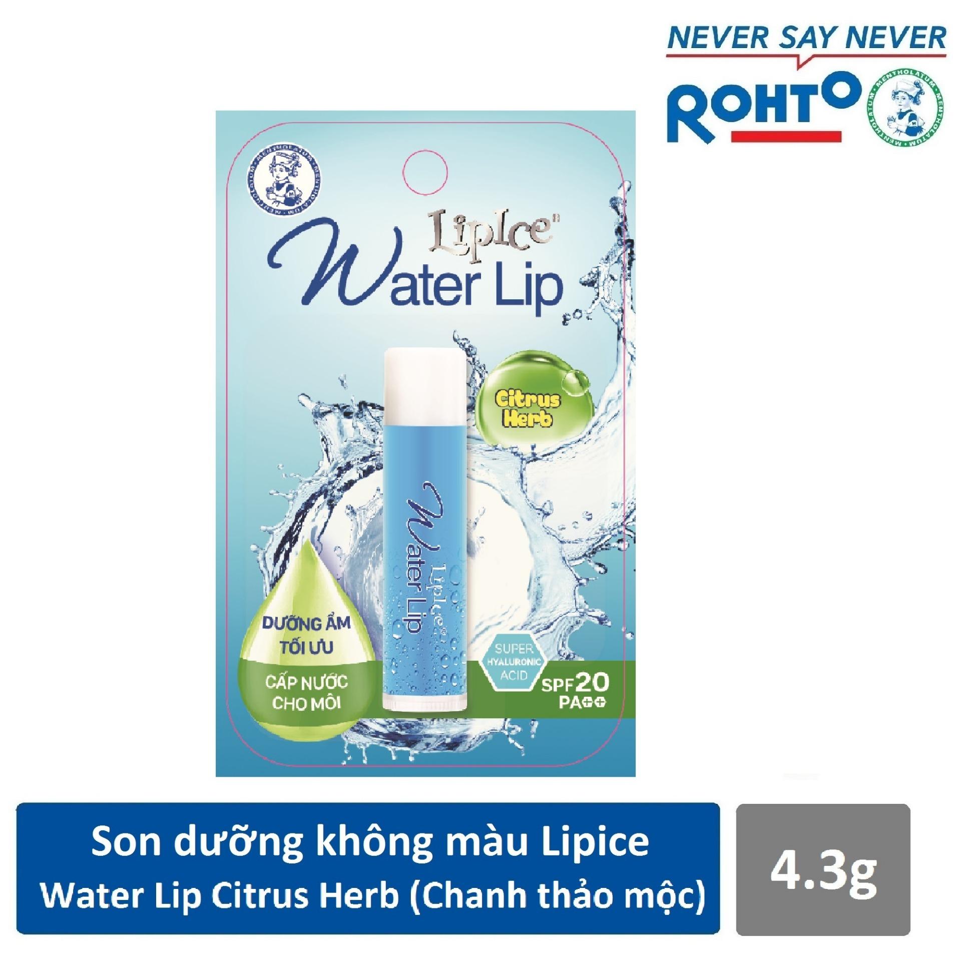 Son dưỡng không màu LipIce Water Lip mùi Chanh thảo mộc 4.3g