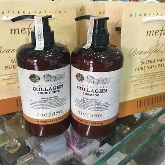 Cặp dầu gội xả Collagen Mefaso ( 2chai x 850ml) siêu mềm mượt