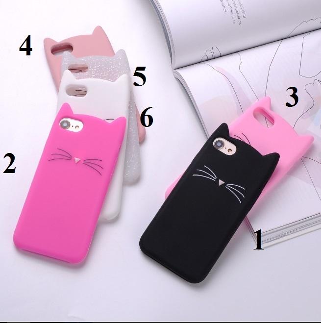 Ốp lưng tai mèo iPhone 5 5s 5SE màu đen hồng trắng kim tuyến đẹp thời trang
