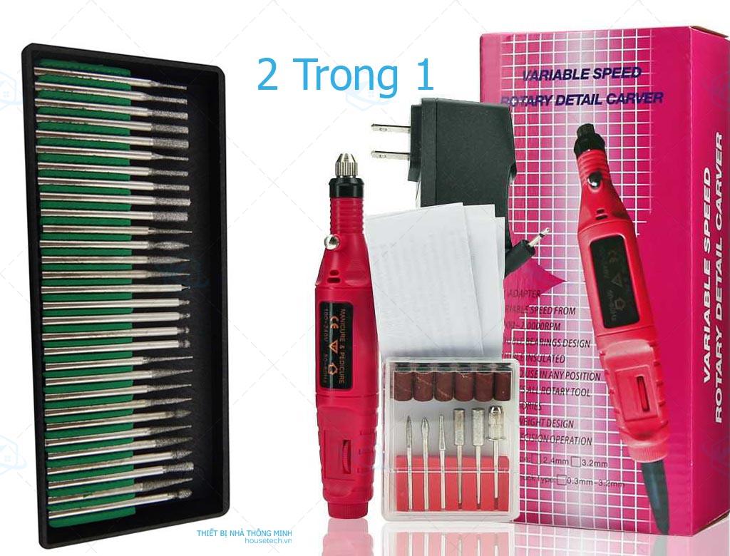 Combo máy mài khắc mini và bộ 30 mũi khắc 2.35mm