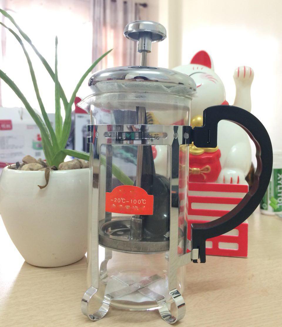Bình Pha Cafe Kiểu Pháp 350ml (Bạc) - Bình pha cà phê french press - Dùng để pha trà hay cà phê theo phương pháp French press ép cà phê - Thiết kế tinh gọn, hiện đại - Chất liệu cao cấp