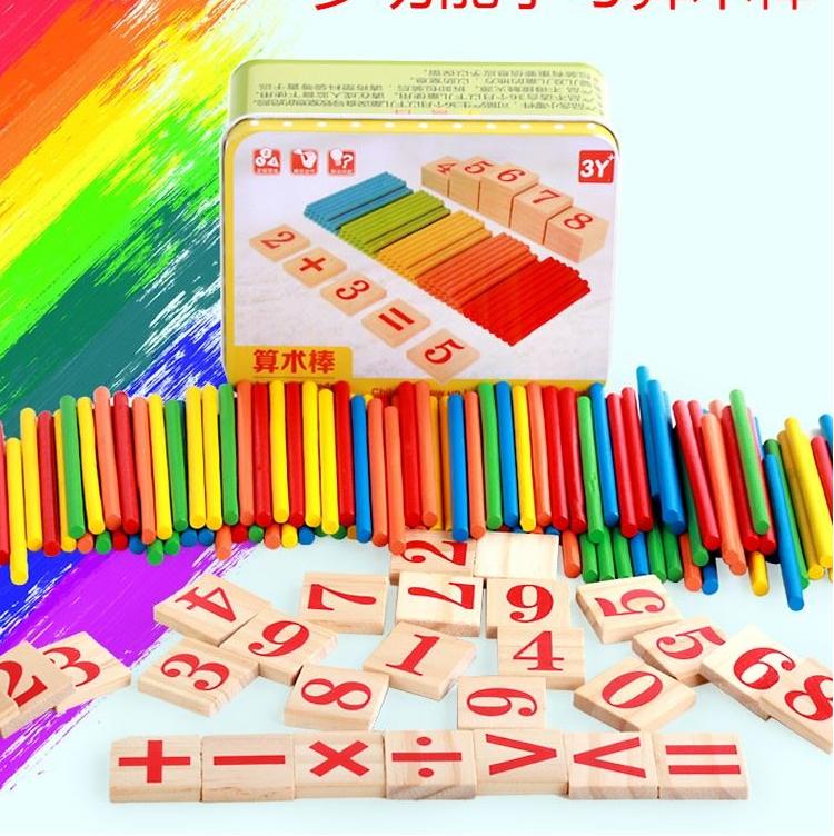 Bộ que tính học toán hộp sắt