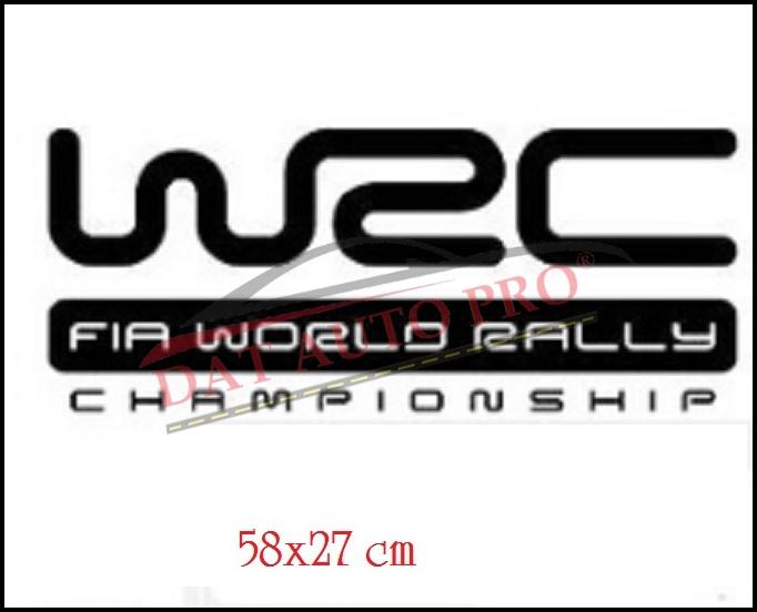 2 tem wrc dán bên hông thân xe oto 58x27 cm màu đen.