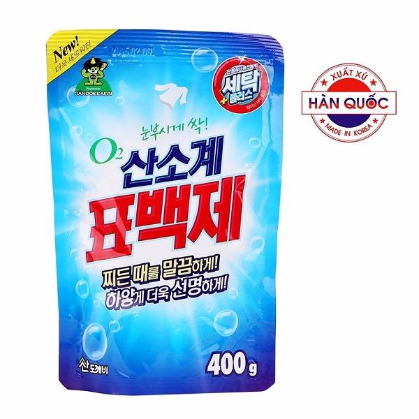 Gói bột giặt phụ trợ tẩy vết bẩn quần áo oxygen Sandokkaebi Hàn Quốc 400g
