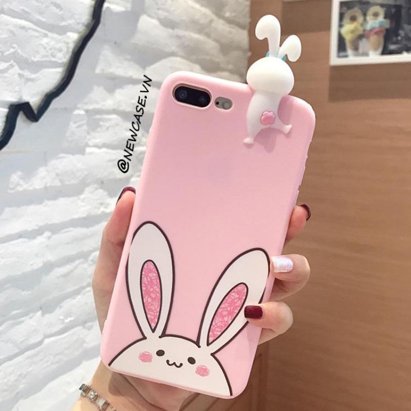 Giá Ốp Lưng Dẻo Con Vật Hoạt Hình Ngộ Nghĩnh Thỏ - Iphone 5, 6, 6plus, 7, 7plus, 8, 8plus, X, Xs, Xsmax