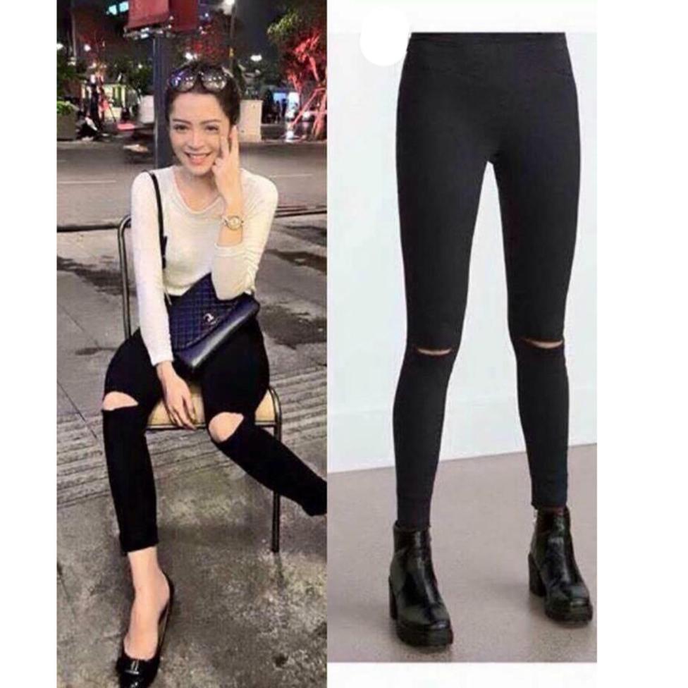 Quần Legging, Quần Cạp Cao Rách Gối , quần thời trang nữ, quần nữ tại shoptienich92 sti1711