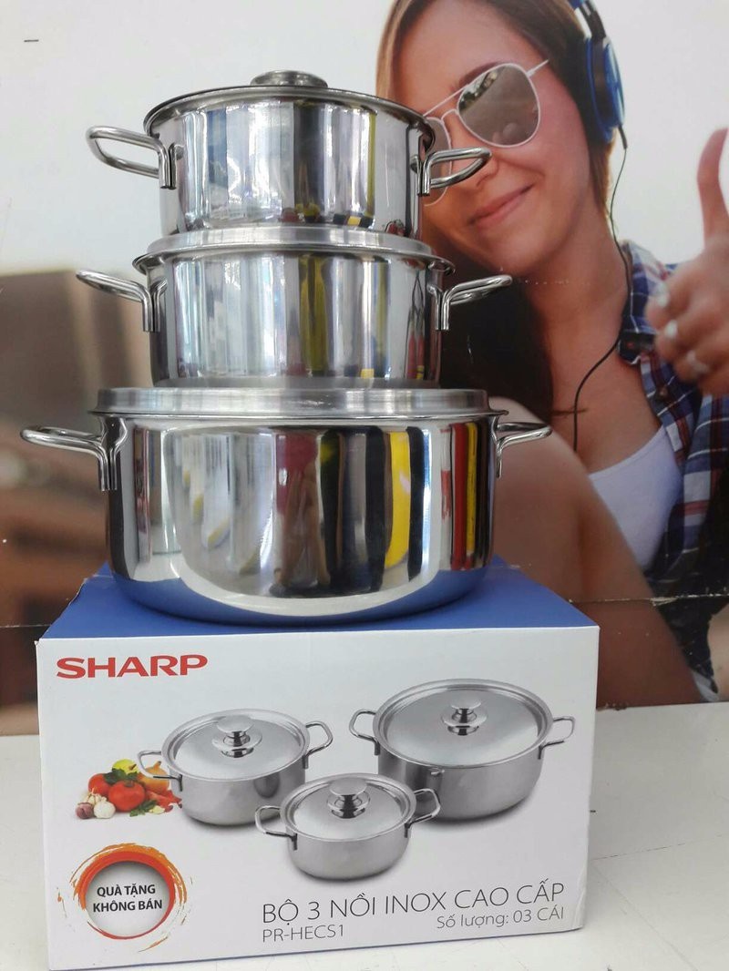 BỘ NỒI INOX SHARP CHO BẾP TỪ 2