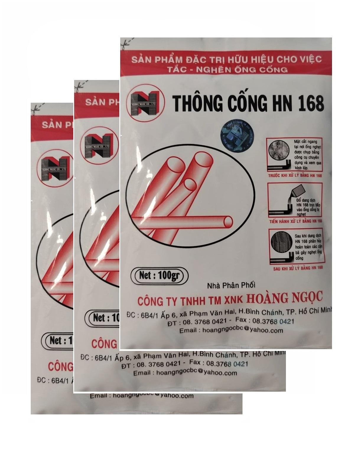 Bộ 3 gói bột thông cống cực mạnh hn168 300gr thái lan