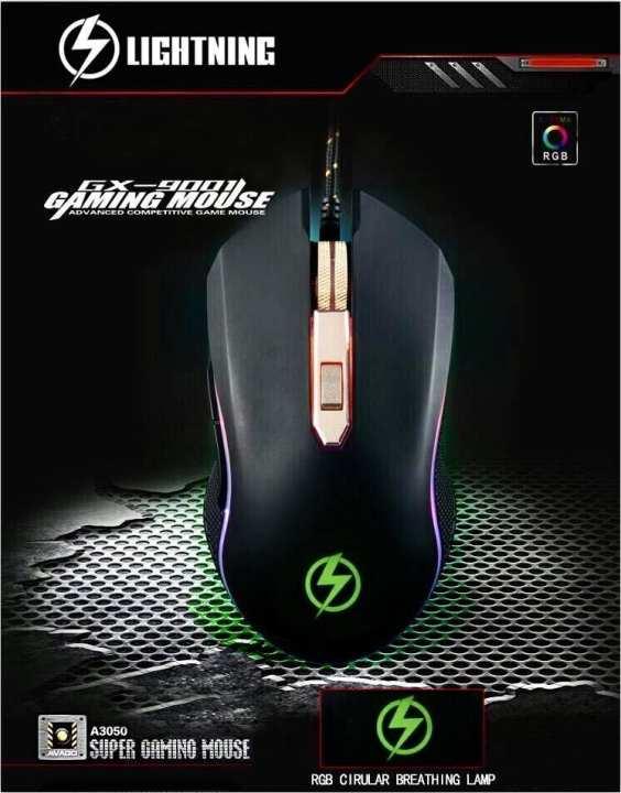 Chuột lightning gx9001 led rgb feet kim loại