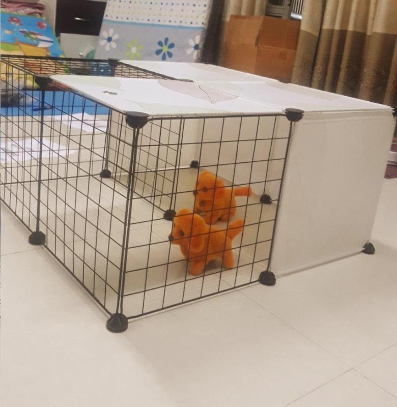 CHUỒNG NUÔI CHÓ MÈO LẮP GHÉP THÔNG MINH 13 TẤM LƯỚI SẮT SƠN TĨNH ĐIỆN 35*35CM CHỐNG RỈ SÉT-DỄ VẬN CHUYỂN