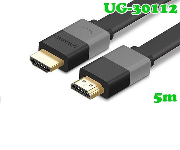 Cáp hdmi 5m mỏng dẹt hỗ trợ 3d 4k ugreen ug-30112