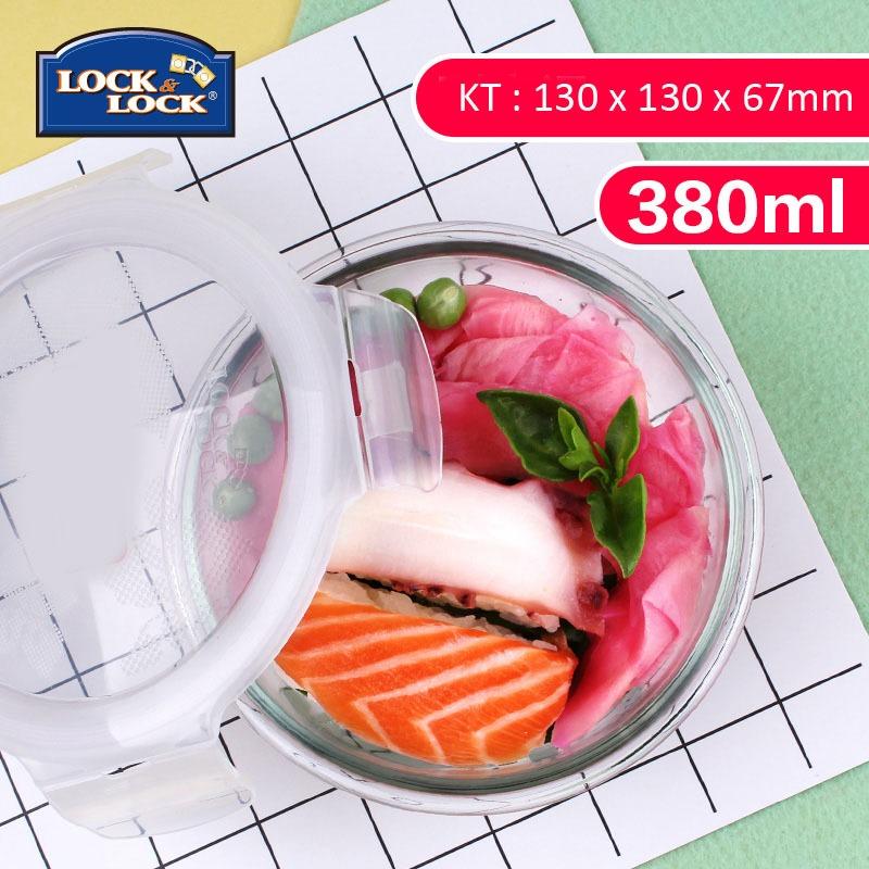 Hộp thủy tinh tròn chịu nhiệt lock&lock llg821 380ml