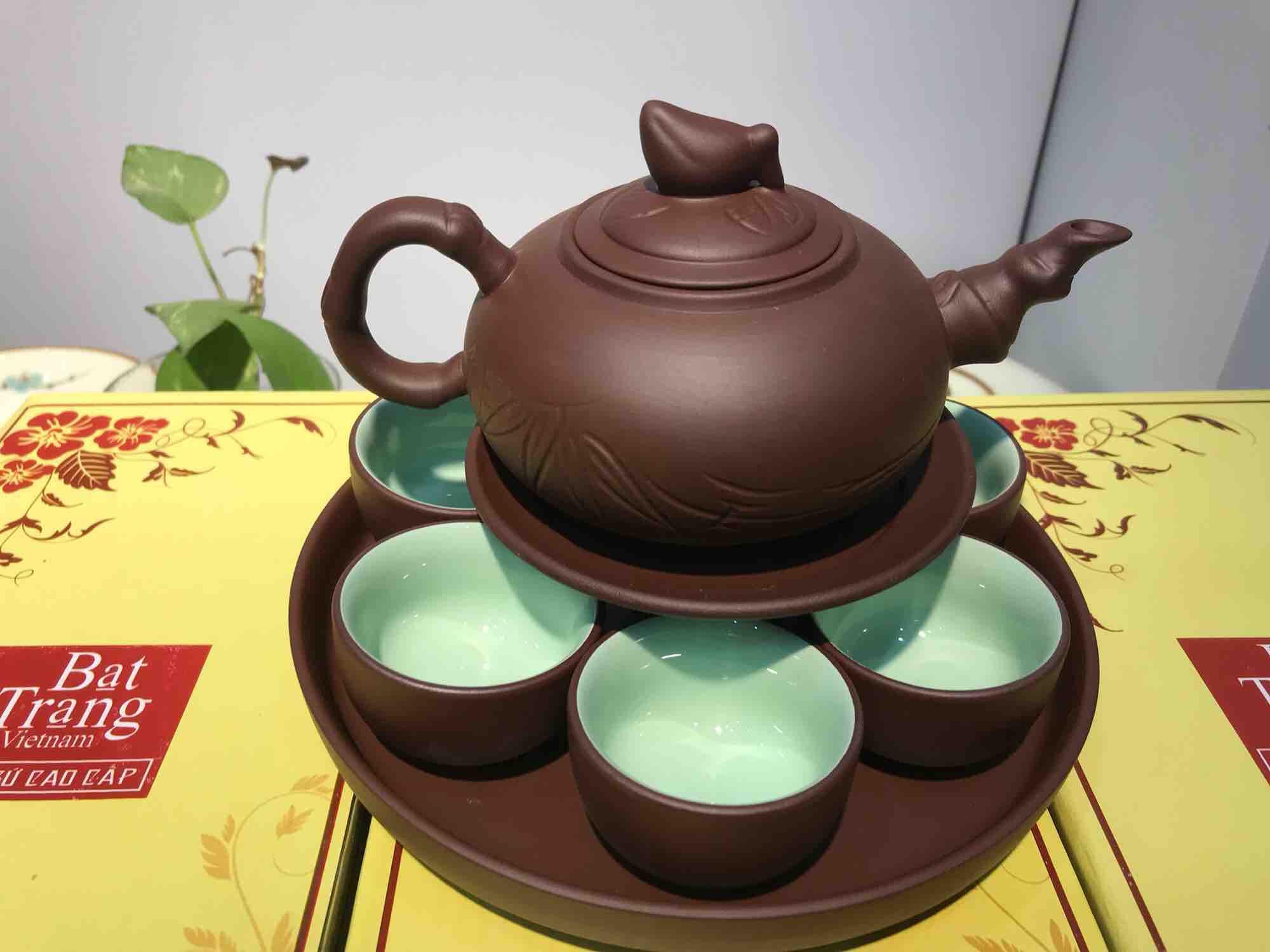 Bộ ấm chén Bát Tràng tử sa