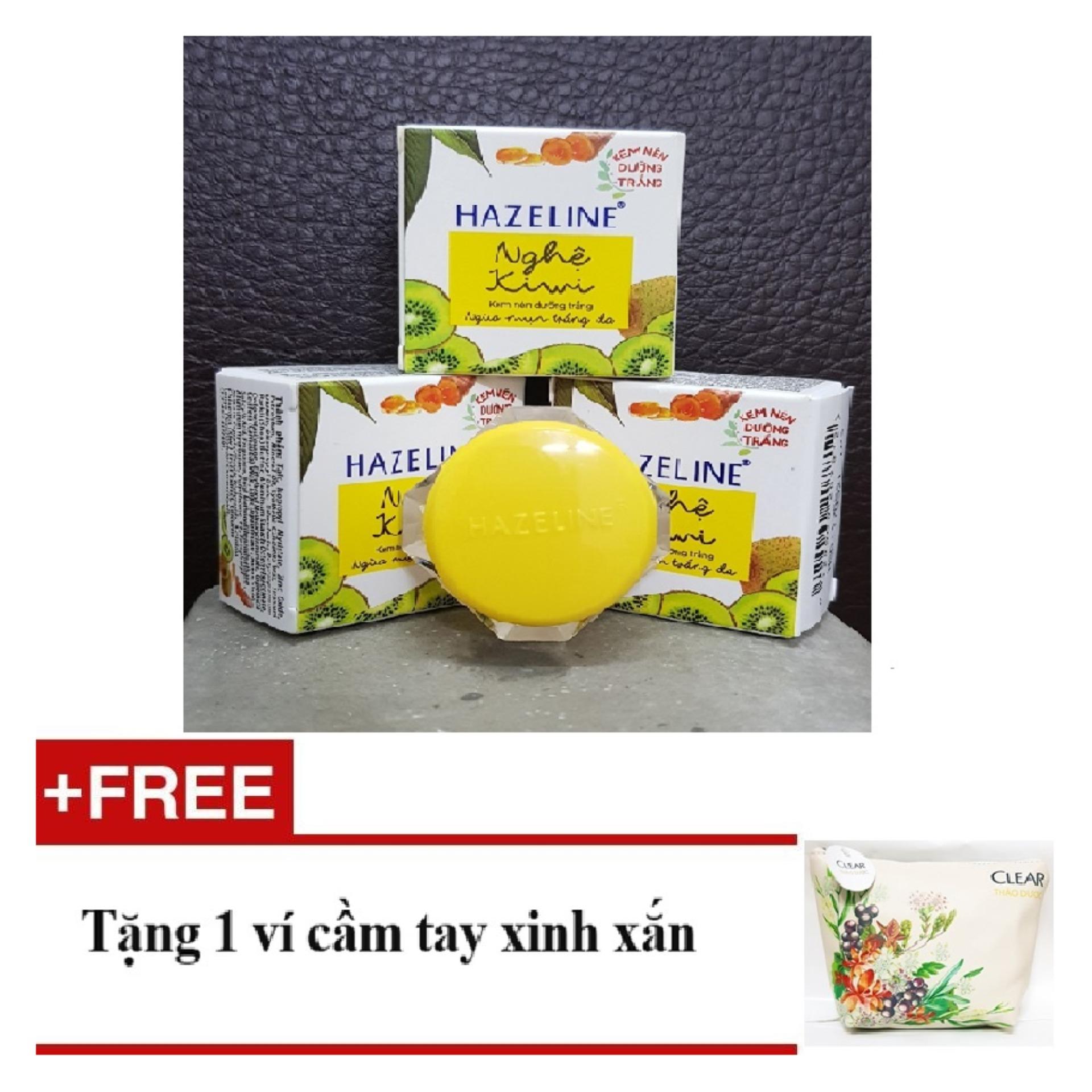 Combo 20 Kem nén dưỡng trắng ngừa mụn Hazeline Nghệ Kiwi 3g