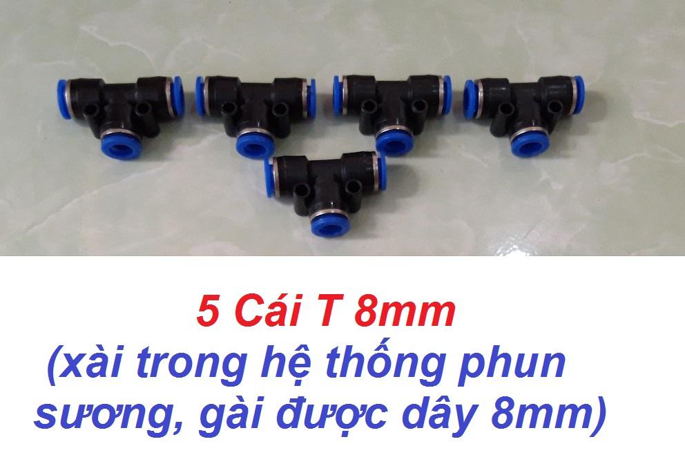 5 cái t phun sương 8mm- mã pe08