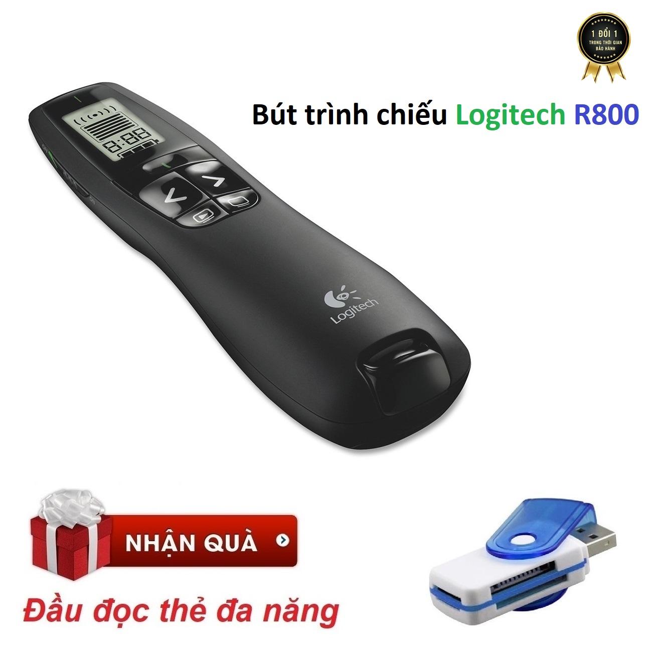Bút trình chiếu Logitech R800 cao cấp - Tặng đầu đọc thẻ nhớ đa năng