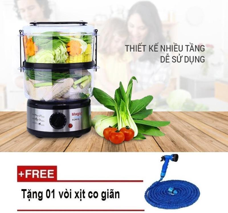 Máy Hấp Thực Phẩm Magic Korea A64 2018 (Xám) Tặng Kèm Vòi Xịt Co Giãn Magic House Sunny Store