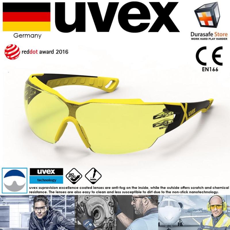 KÍNH UVEX 9198285 Pheos CX2 Safety Spectacle Yellow Frame Amber Supravision Excellence Len (tặng kèm hộp đựng kính)