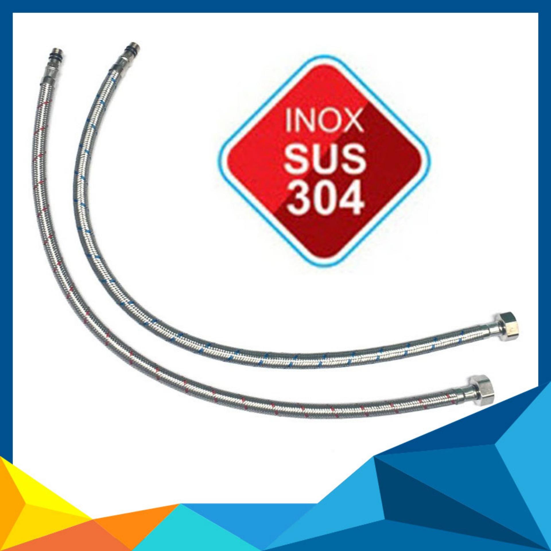 Combo 2 dây cấp vòi nước nóng lạnh inox 304 - dây cấp nước 9156