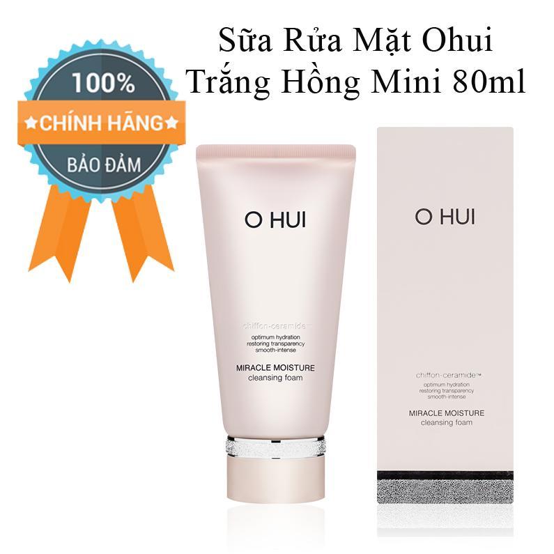 Sữa Rửa Mặt Trắng Hồng Ohui Miracle Moisture Cleansing Foam Mini 80ml - Chính Hãng Hàn Quốc.