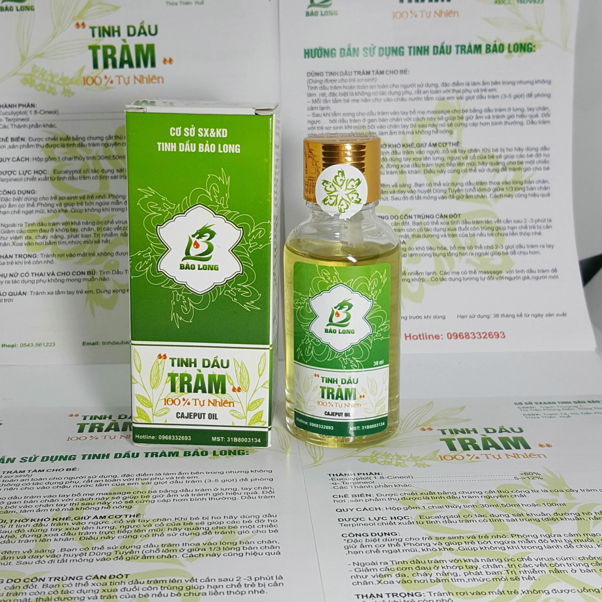 Tinh dầu tràm gió -tinh dau tram huế bảo long chai 30ml -miễn phí vận chuyển