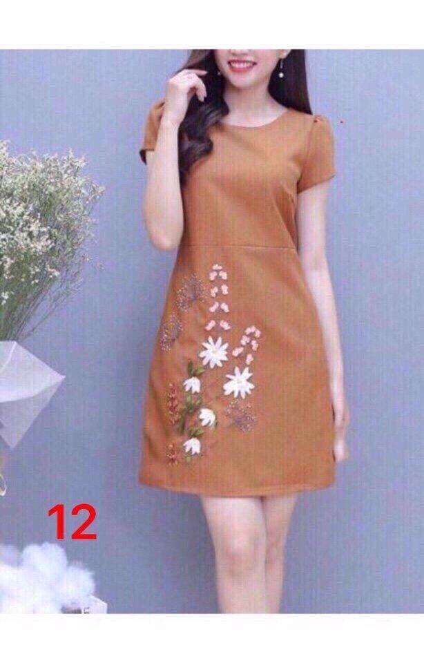 Đầm dáng xòe in hoa