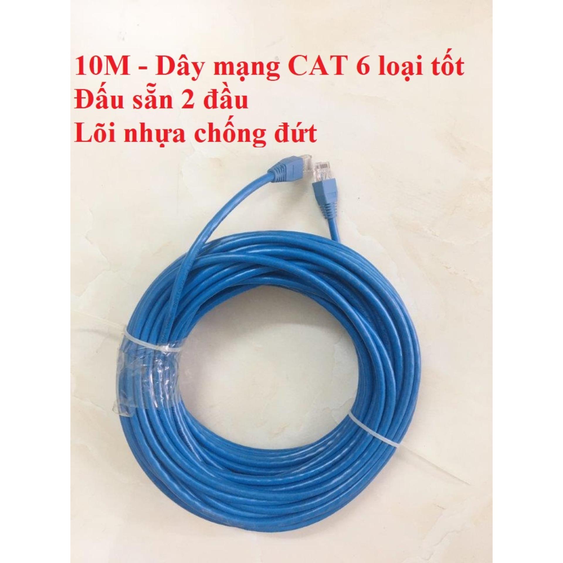 Dây cáp mạng internet/ mạng LAN 10m bấm sẵn 2 đầu (CAT 6 loại tốt)