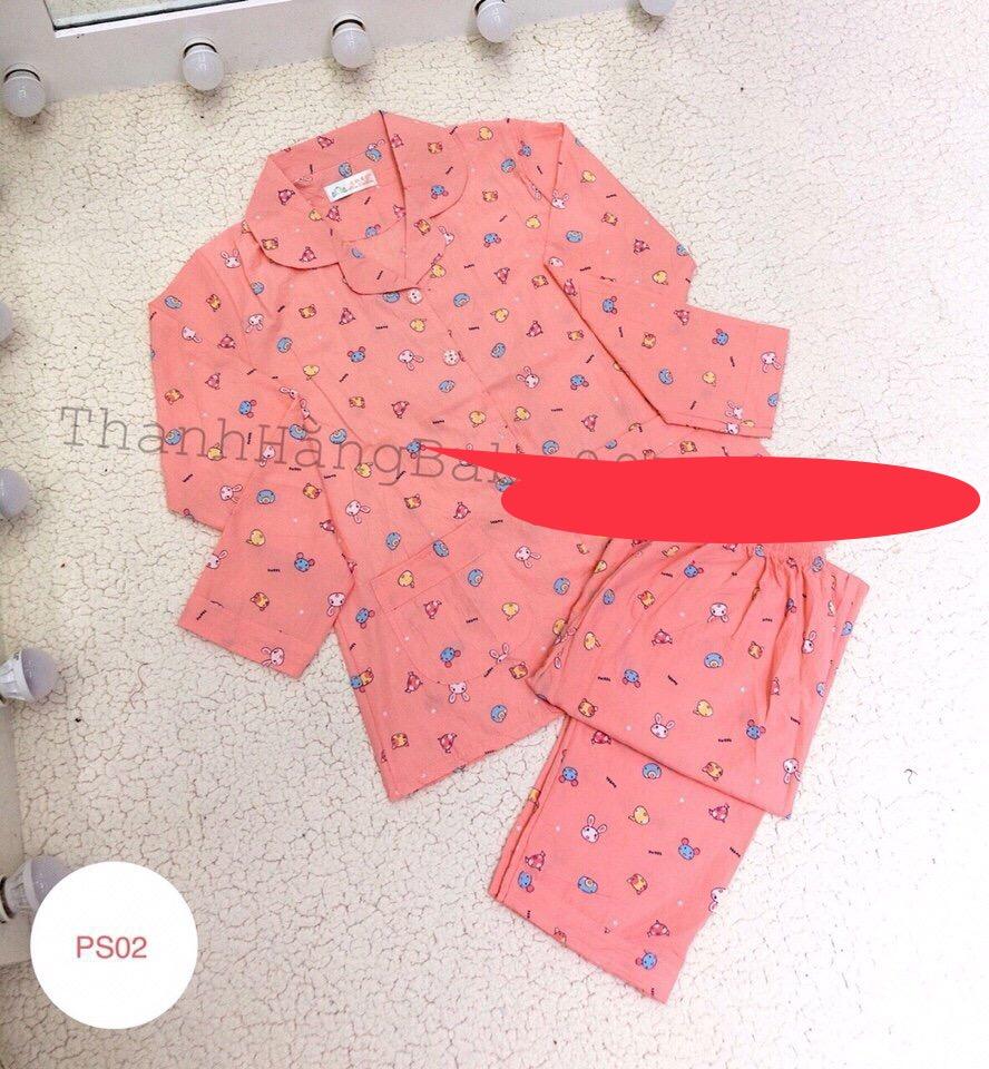 Bộ sau sinh pizama , chất thô