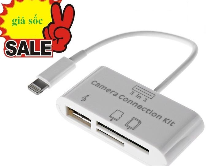 Cáp OTG Lightning hỗ trợ đọc thẻ nhớ cho Ipad