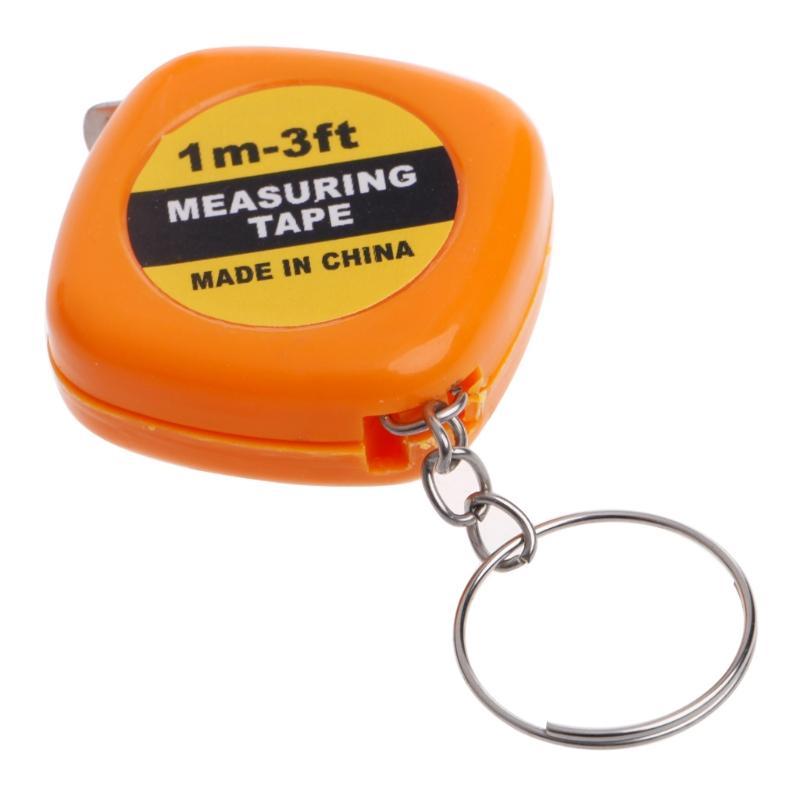 Easy Retractable Ruler Tape Measure Mini Portable Pull Ruler Keychain 1m/3ft - intl