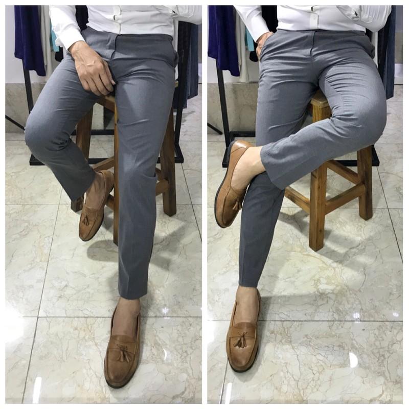 Quần Âu Nam Vải Chéo cao cấp Màu GHI XẪM