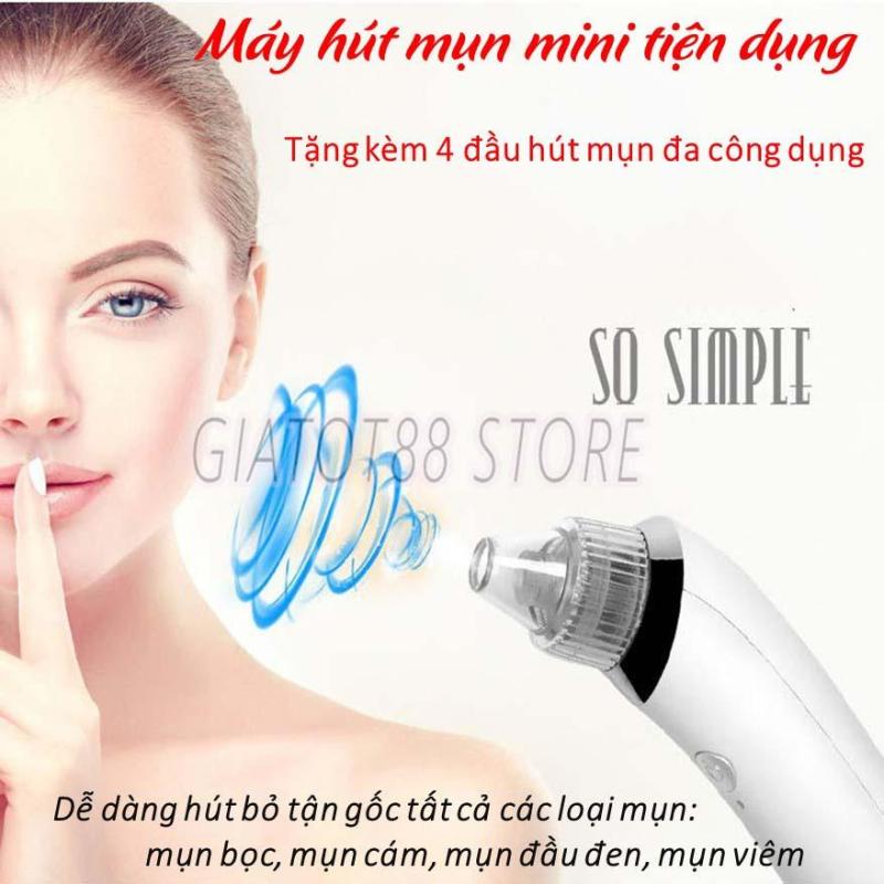 Mua May Hut Mun Mini, Máy Hút Mụn Rt8080 Cao Cấp 5 Chế Độ Hút , Tặng Kèm 4 Đầu Hút Mụn Đa Công Dụng , Ngăn Ngừa Mụn Và Làm Sạch Lỗ Chân Lông