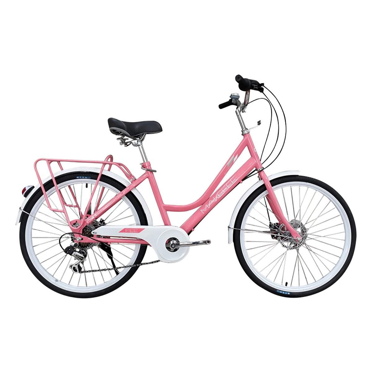 Xe đạp thời trang Makefee Butterfly 24 Pink White