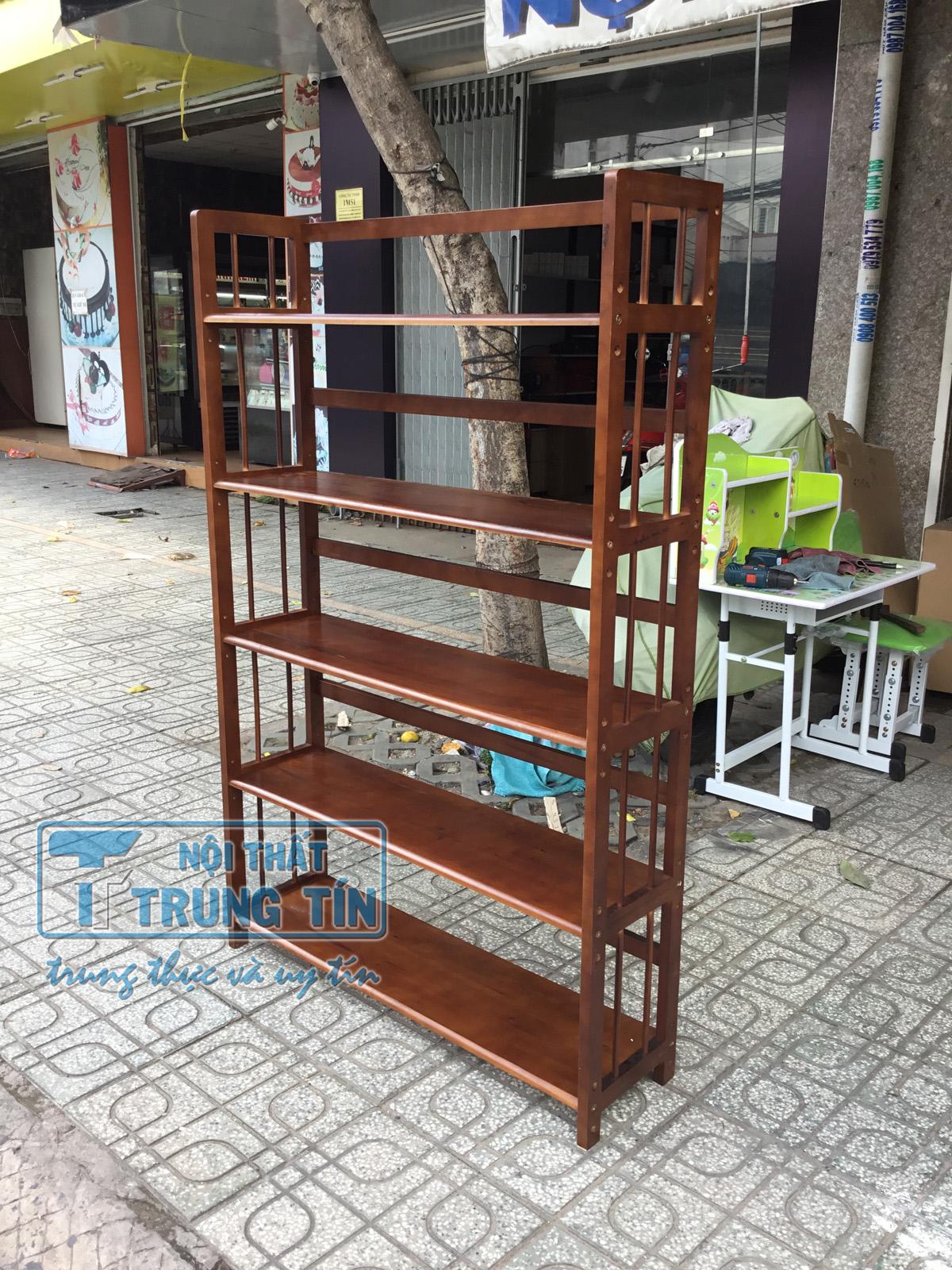 [HCM]Kệ sách gỗ 5 tầng ngang 1m