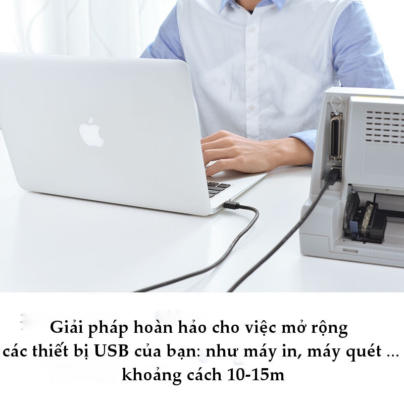 Cáp máy in USB 2.0 sang USB-B tích hợp IC khuyếch đại dài 10-15m UGREEN US122 - Hãng phân phối chính thức Cáp máy in USB 2.0 sang USB-B tích hợp IC khuyếch đại dài 10-15m UGREEN US122 - Hãng phân phối chính thức