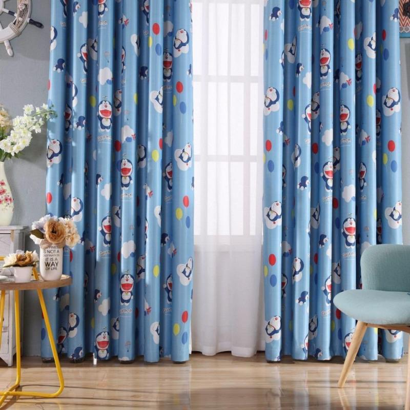 Rèm cửa cao cấp họa tiết đô rê mon 1m ngang x 2.7m cao (giá bán 1 tấm)