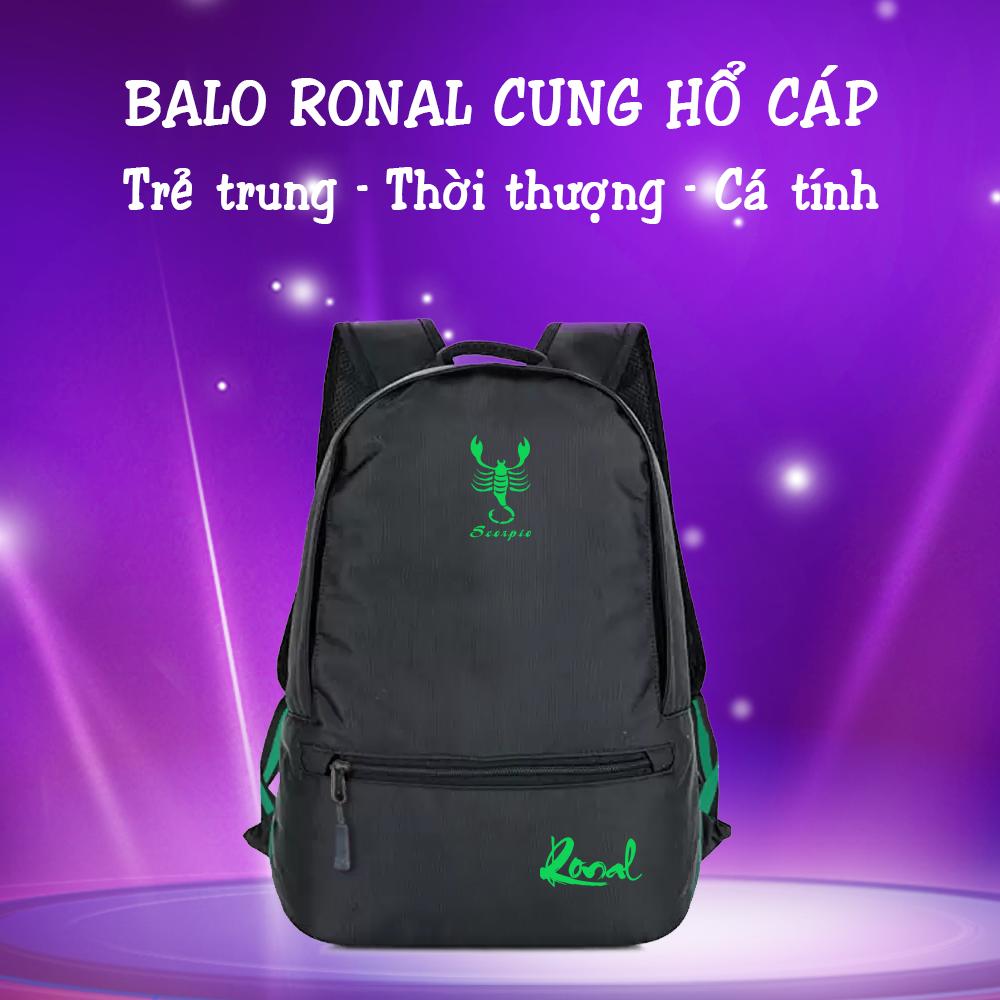 Ba lô thời trang ronal bl78 đen - cung hổ cáp xanh lá