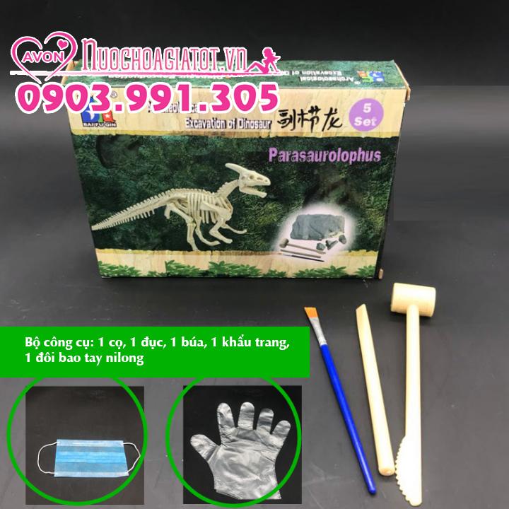 Đồ chơi game nhà Khảo Cổ Đào Xương Khủng Long Lắp Ráp Một Sừng Dinosaur 18cmTẶNG 1 Set công cụ