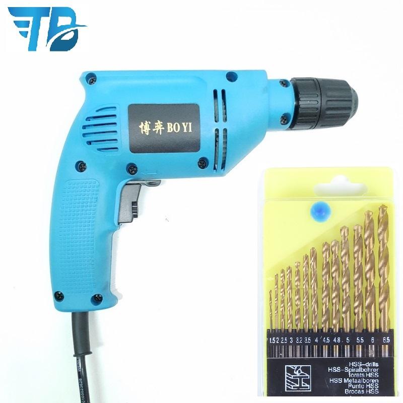 Máy khoan cầm tay BOYI 6200 560W + 13 mũi khoan không rỉ ( Khoan tường, gỗ, Sắt , Lõi đồng )