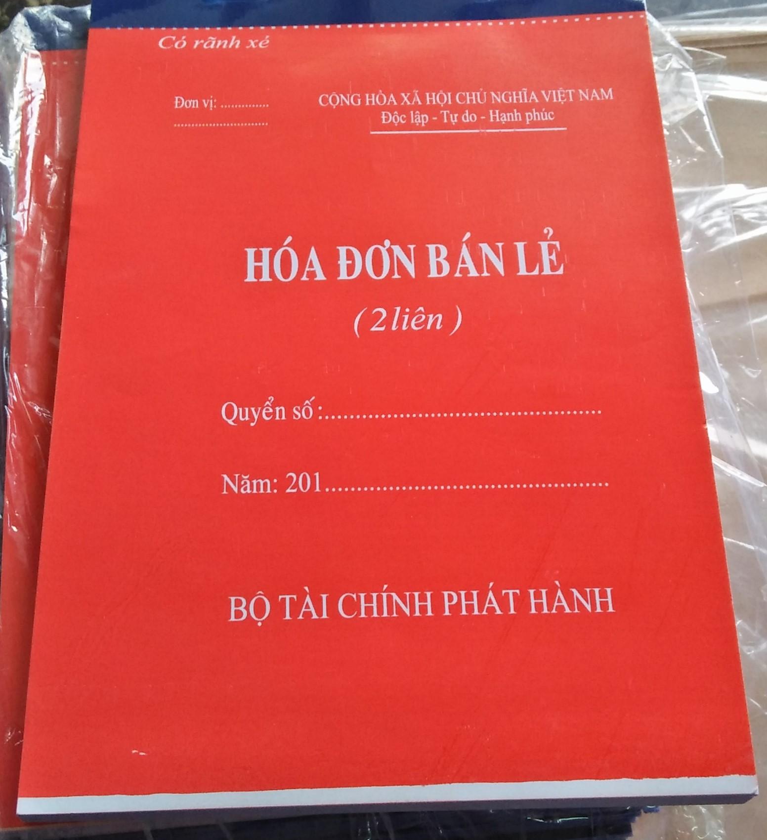 10 quyển Hóa đơn bán lẻ 2 liên khổ A5