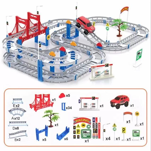 Bộ Ô TÔ ĐƯỜNG RAY - Đồ chơi lắp ráp đường đua ô tô hay nhất hiện nay